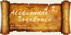 Aleksandar Krečković vizit kartica